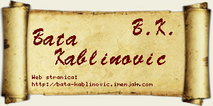 Bata Kablinović vizit kartica